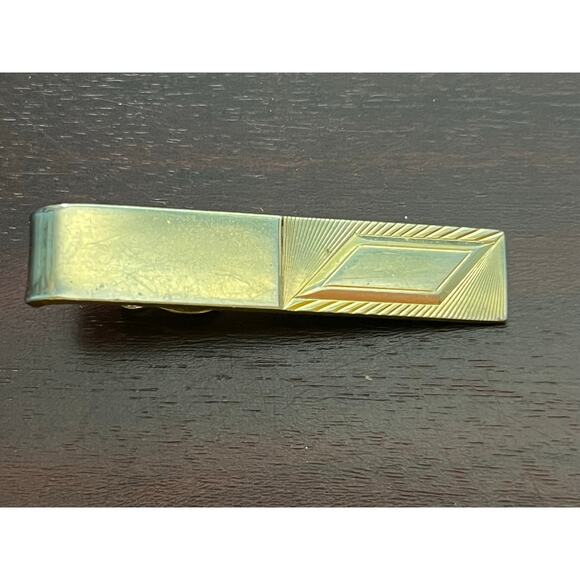 VTG Tie Clips Lot of 3 Gold Tone Rhinestone Unsigned - Picture 3 of 6